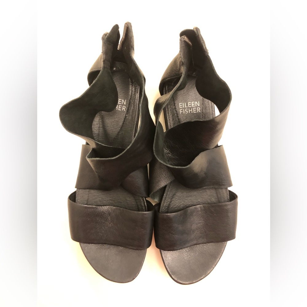 Eileen Fisher Black Leather Sandals